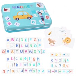 Puzzle magnetic din lemn Leziter pentru învatarea cuvintelor în engleza