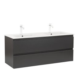 Masca baie suspendata Leziter Vario Forte 120 cu lavoar dublu, antracit