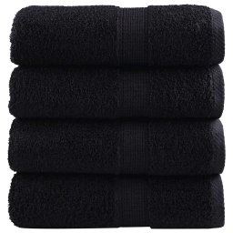Prosoape oaspeti premium SOLUND 4 buc. negru 30x50 cm 600 gsm GartenMobel Dekor
