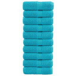 Prosoape de baie premium SOLUND, 10 buc., turcoaz, 30x30 cm, 600 g/m² GartenMobel Dekor