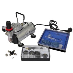 Set compresor aerograf vidaXL cu 2 pistoale, mini compresor 4 bari