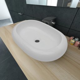 Chiuveta ovala, alb, 63 x 42 cm, ceramica de lux GartenMobel Dekor