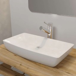 Chiuveta dreptunghiulara, alb, 71 x 39 cm, ceramica de lux GartenMobel Dekor