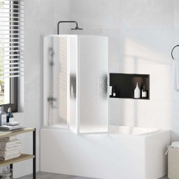 Paravan cada dus, 141x132 cm, 3 panouri, pliabil GartenMobel Dekor