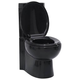 Vas toaleta din ceramica, WC baie de colt, negru GartenMobel Dekor
