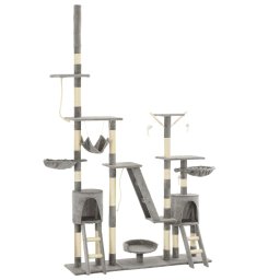 Ansamblu pentru pisici, stalpi din funie sisal, 230-250 cm, gri GartenMobel Dekor
