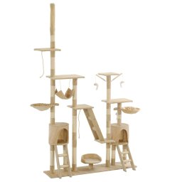 Ansamblu pentru pisici stalpi din funie de sisal 230-250 cm bej GartenMobel Dekor