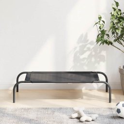 Pat înalţat pentru caini, negru, textilena, S GartenMobel Dekor