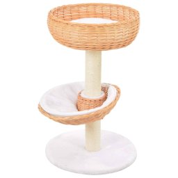 Ansamblu pentru pisici stalp funie sisal natural lemn salcie GartenMobel Dekor