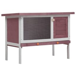 Cusca de iepuri pentru exterior, 1 nivel, maro, lemn GartenMobel Dekor