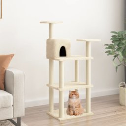 Ansamblu pisici cu stalpi din funie de sisal, crem, 118,5 cm GartenMobel Dekor