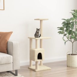 Ansamblu pisici cu stalpi din funie de sisal, crem, 104 cm GartenMobel Dekor