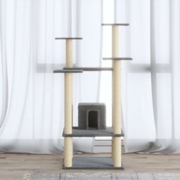 Ansamblu pisici, stalpi din funie sisal, gri deschis, 110 cm GartenMobel Dekor