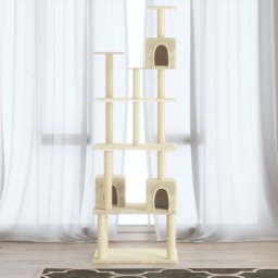 Ansamblu pisici cu stalpi din funie de sisal, crem, 188 cm GartenMobel Dekor
