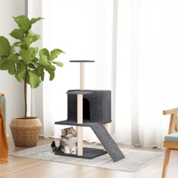 Ansamblu pisici cu stalpi din funie sisal, gri închis, 82 cm GartenMobel Dekor