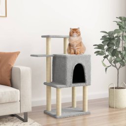 Ansamblu pisici, stalpi din funie sisal, gri deschis, 97 cm GartenMobel Dekor