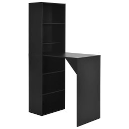 Masa de bar cu dulap, negru, 115 x 59 x 200 cm GartenMobel Dekor