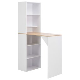 Masa de bar cu dulap, alb, 115 x 59 x 200 cm GartenMobel Dekor