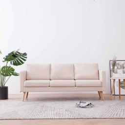 Canapea cu 3 locuri, crem, material textil GartenMobel Dekor