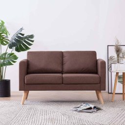 Canapea cu 2 locuri, maro, material textil GartenMobel Dekor