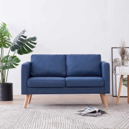 Canapea cu 2 locuri, albastru, material textil GartenMobel Dekor