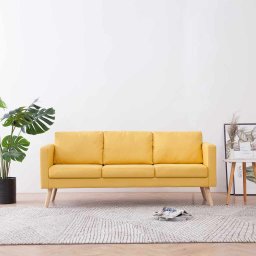 Canapea cu 3 locuri, galben, material textil GartenMobel Dekor