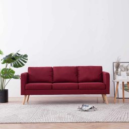 Canapea cu 3 locuri, rosu vin, material textil GartenMobel Dekor