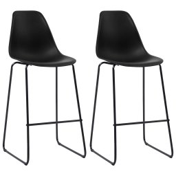 Scaune de bar, 2 buc., negru, plastic GartenMobel Dekor
