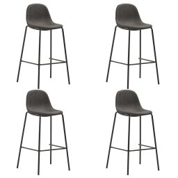 Scaune de bar, 4 buc., gri închis, material textil GartenMobel Dekor
