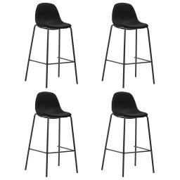 Scaune de bar, 4 buc., negru, material textil GartenMobel Dekor