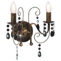 Lampa de perete cu margele, negru antichizat, 2 becuri x E14 GartenMobel Dekor