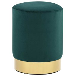 Taburet, verde închis si auriu, catifea 28 x 36 cm GartenMobel Dekor