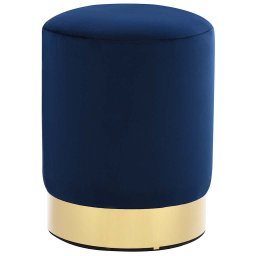 Taburet, albastru si auriu, catifea 28 x 36 cm GartenMobel Dekor