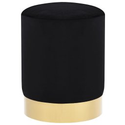 Taburet, negru si auriu, catifea 28 x 36 cm GartenMobel Dekor