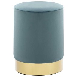 Taburet, albastru deschis si auriu, catifea 28 x 36 cm GartenMobel Dekor