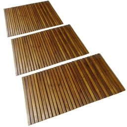 Covor pentru baie din lemn de salcam 80 x 50 cm, 3 buc. GartenMobel Dekor
