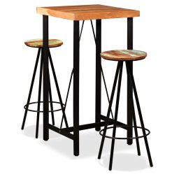 Set de bar, 3 piese, lemn masiv de acacia si lemn reciclat GartenMobel Dekor