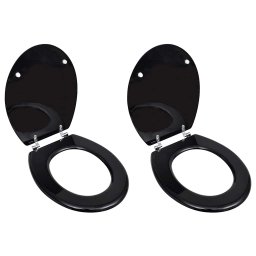Capace WC, 2 buc., negru, MDF GartenMobel Dekor
