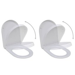 Capace WC cu închidere silentioasa, 2 buc., alb, plastic GartenMobel Dekor
