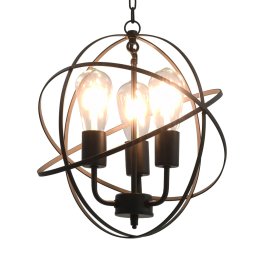 Lampa suspendata, negru, sfera, 3 becuri x E27 GartenMobel Dekor