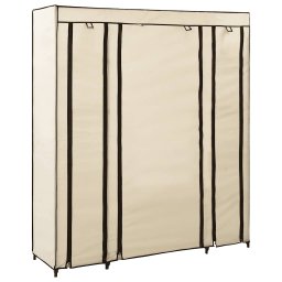 Sifonier cu bare si compartimente, crem, 150x45x176 cm, textil GartenMobel Dekor