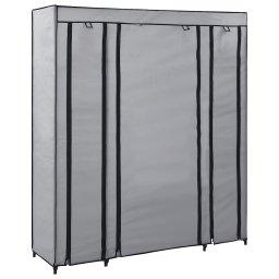 Sifonier cu bare si compartimente, gri, 150x45x176 cm, textil GartenMobel Dekor
