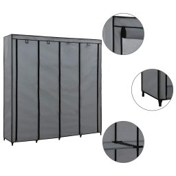 Sifonier cu 4 compartimente, gri, 175 x 45 x 170 cm GartenMobel Dekor