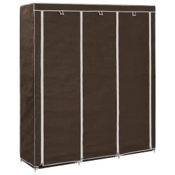 Dulap cu bare si compartimente, maro, 150x45x175 cm, textil GartenMobel Dekor