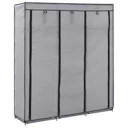 Sifonier cu bare si compartimente, gri, 150x45x175 cm, textil GartenMobel Dekor