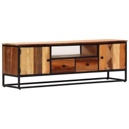 Comoda TV, 120 x 30 x 40 cm, lemn masiv reciclat si otel GartenMobel Dekor