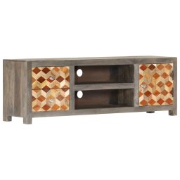Comoda TV, gri, 120 x 30 x 40 cm, lemn masiv de mango GartenMobel Dekor