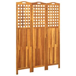 Paravan de camera cu 3 panouri, 121x2x170 cm, lemn masiv acacia GartenMobel Dekor