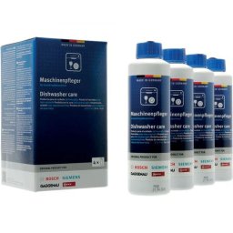 Set BOSCH 00312362, 4 tuburi a cate 250ml de lichid pentru masinile de spalat vase, inlatura mirosurile, grasimea si calcarul din interior, 1 tub 1 aplicare, Recomandat la 1-2 luni