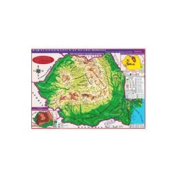 Plansa: Harta Romaniei. Harta fizica, harta repartitiei oraselor A4